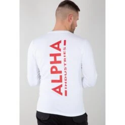 T-shirt Manches Longues Alpha Industries Back Print Heavy -T shirt Actif Boutique 116571 09 alpha industries back print ls 004