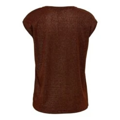 T-shirt Femme Only Silvery Manches Courtes Col V Lurex -T shirt Actif Boutique 15136069 3206628 3