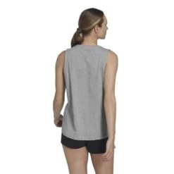 Débardeur Logo Femme Adidas Essentials -T shirt Actif Boutique adidas hd1767 4 apparel on model back view white