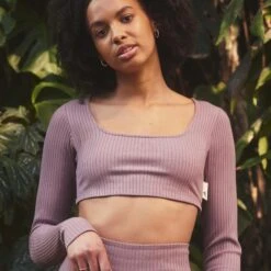 T-shirt Court Côtelé Femme Adidas Studio Lounge