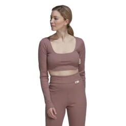 T-shirt Court Côtelé Femme Adidas Studio Lounge -T shirt Actif Boutique adidas hh8500 3 apparel on model standard view white