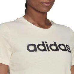 T-shirt Ajusté à Logo Femme Adidas Loungewear Essentials -T shirt Actif Boutique adidas hl2052 7 apparel on model detail view 1 white