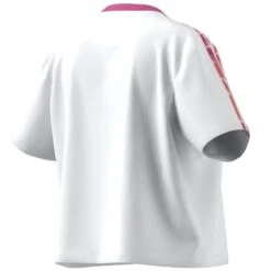 T-shirt Crop Femme Adidas Essentials 3-Stripes -T shirt Actif Boutique adidas ic9882 4 apparel zip turntable 3d 4 white