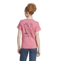 T-shirt Graphique Femme Adidas Brand Love -T shirt Actif Boutique adidas ii6077 5 apparel on model back view white bv