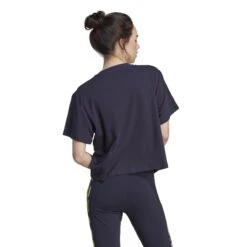 T-shirt 3 Bandes Femme Adidas Vibrant Print -T shirt Actif Boutique adidas il5868 5 apparel on model back view white