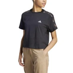 T-shirt Femme Adidas Vibrant Print -T shirt Actif Boutique adidas il5871 4 apparel on model front view white bv