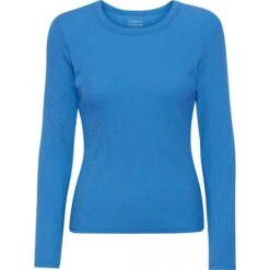 T-shirt Côtelé Manches Longues Femme Colorful Standard Organic Pacific Blue