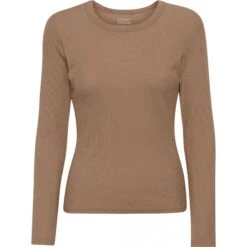 T-shirt Côtelé Manches Longues Femme Colorful Standard Organic Sahara Camel