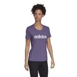 T-shirt Femme Adidas Design 2 Move Logo -T shirt Actif Boutique fl9229 app on model walking white