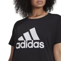 T-shirt Grande Taille Femme Adidas Essentials Logo -T shirt Actif Boutique gs1378 app on model detail 1 white