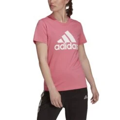 T-shirt Femme Adidas Loungewear Essentials Logo -T shirt Actif Boutique h07811 app on model front white