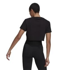 T-shirt Femme Adidas Hyperglam Cropped -T shirt Actif Boutique hf4166 app on model back white