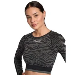 T-shirt Crop Femme Hummel MT Saga -T shirt Actif Boutique hummel 215725 1038 black 4