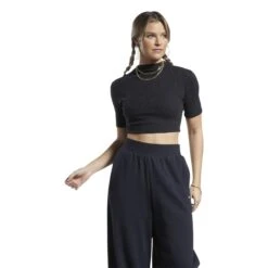 T-shirt Moulante Côtelé Manches Courtes Femme Reebok Classics