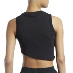 Débardeur Top Court Côtelé Femme Reebok Classics -T shirt Actif Boutique reebok classics hh7375 7 apparel on model detail view 2 white