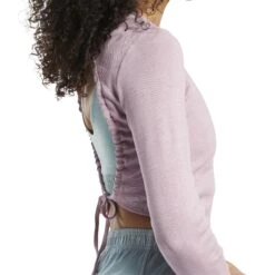 T-shirt Manches Longues Femme Reebok Classics Natural Dye Ribbed -T shirt Actif Boutique reebok hk4943 7 apparel on model detail view 3 white