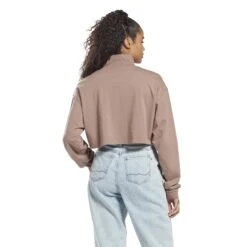 T-shirt Manches Longues Coton Femme Reebok Classics -T shirt Actif Boutique reebok ht7861 3 apparel on model back view white