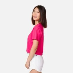 T-shirt Crop Femme Rossignol Rossi -T shirt Actif Boutique rossignol rllwy07 32e candy pink 3
