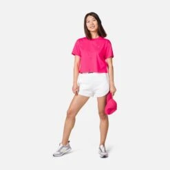 T-shirt Crop Femme Rossignol Rossi -T shirt Actif Boutique rossignol rllwy07 32e candy pink 4