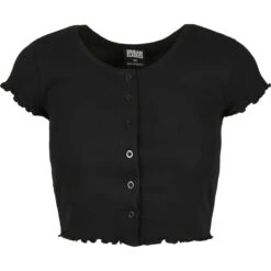 T-shirt Femme Urban Classics Cropped Button Up Rib
