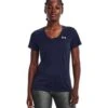 T-shirt à Col V Femme Under Armour Tech™ - Twist -T shirt Actif Boutique under armour 1258568 411 mag4372569 1